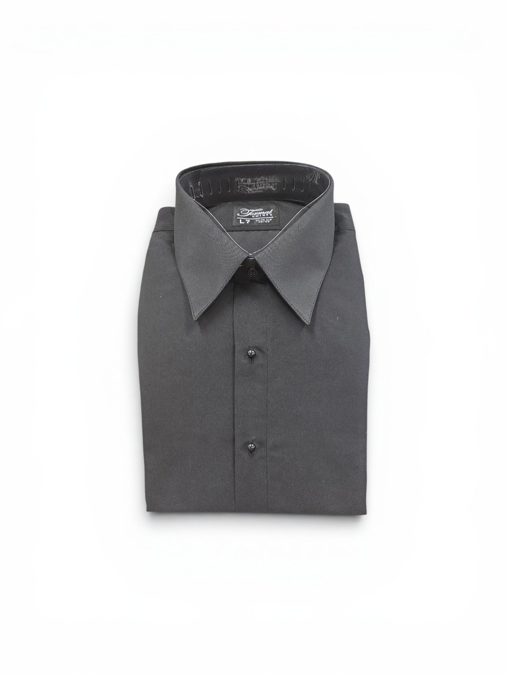 FORMAL SHIRTS REGULAR FIT BLACK MICROFIBER DRESS SHIRT OR TUXEDO SHIRT. BOB.